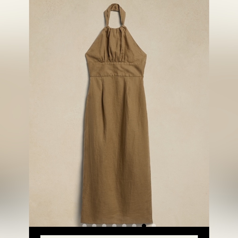 Banana Republic Olive Halter Midi Dress - Picture 4 of 4